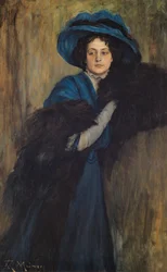 Porträt einer Dame in Blau